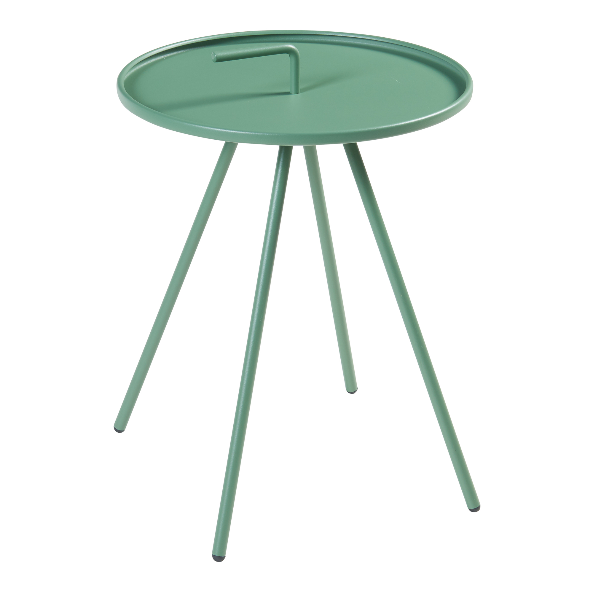 Mesa de terraço fosen redonda com pega em aço - verde [en.casa]
