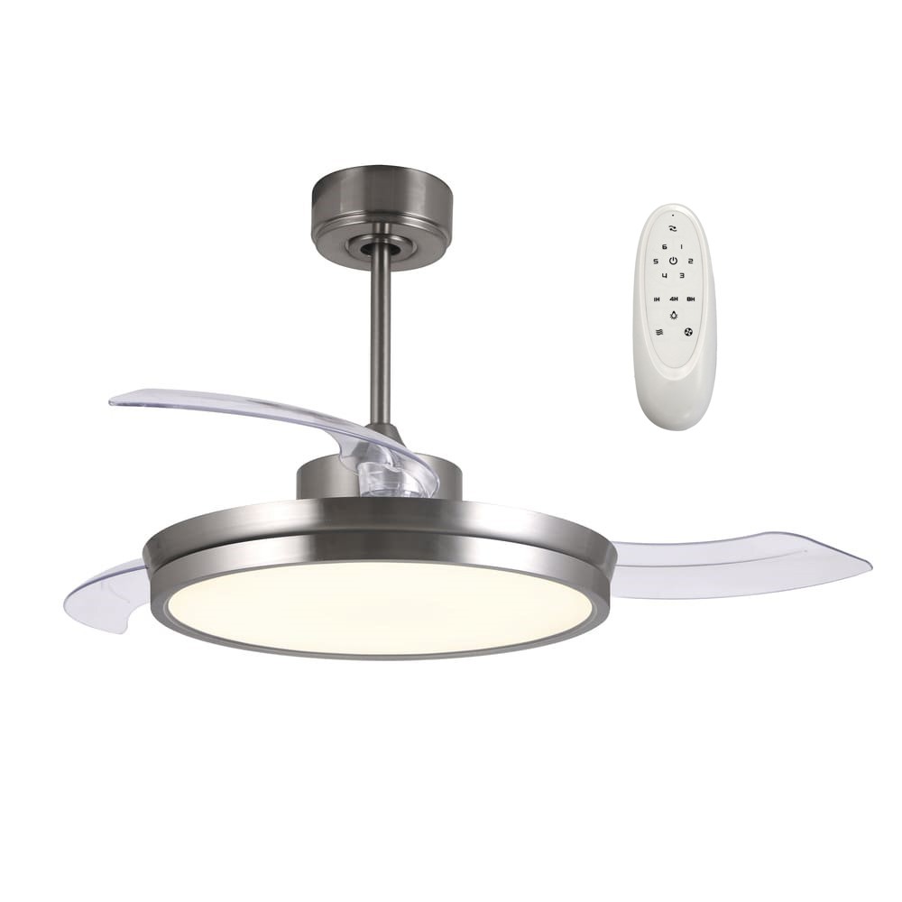 Ventoinha de teto silencioso com luz LED brando em níquel ø106