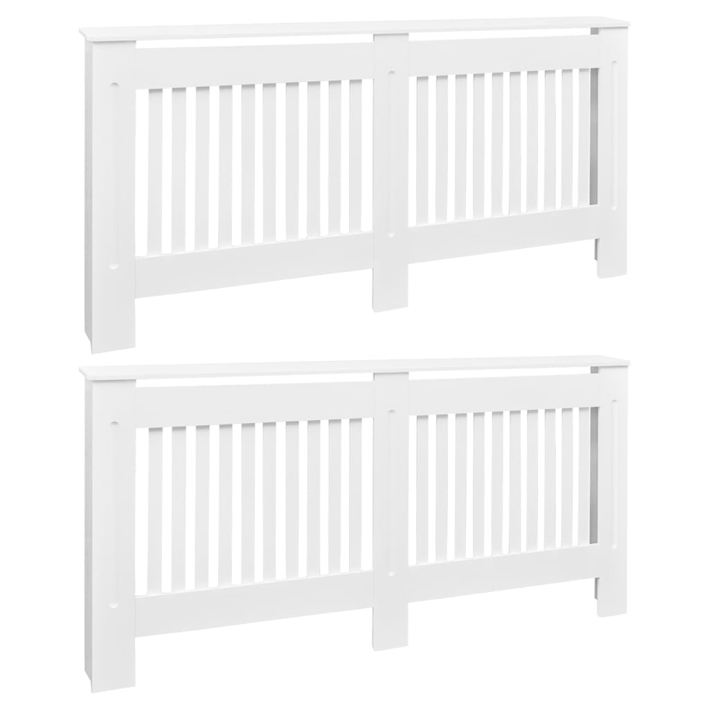 vidaXL coberturas de radiador 2 pcs mdf 172 cm branco