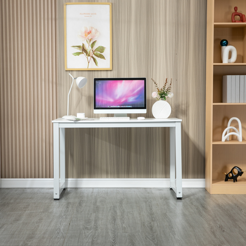 Mesa de escritório multiusos mdf e metal branco
