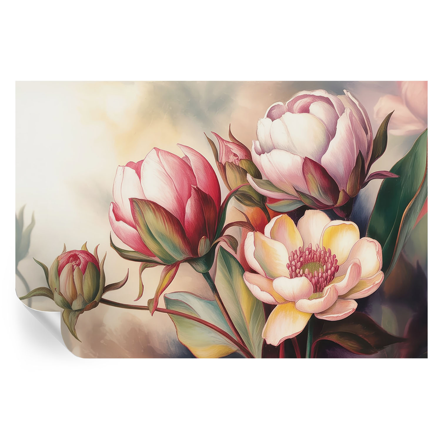 Papel de parede adesivo um buquê de flores 104x152 tulup
