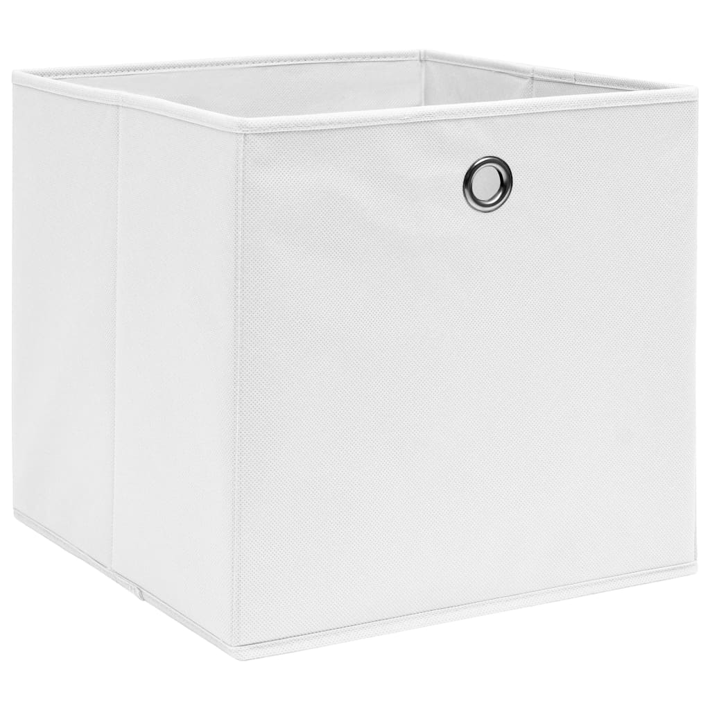 vidaXL cajas de almacenaje 4 uds tela no tejida blanco 28x28x28 cm