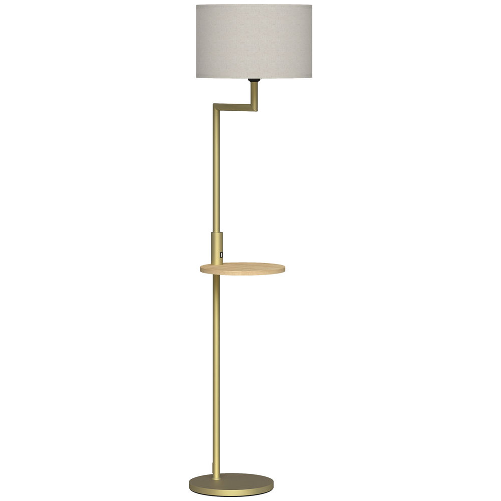 Candeeiro de pé ø40x170 cm aço, bambu e poliéster color amarillo Homcom