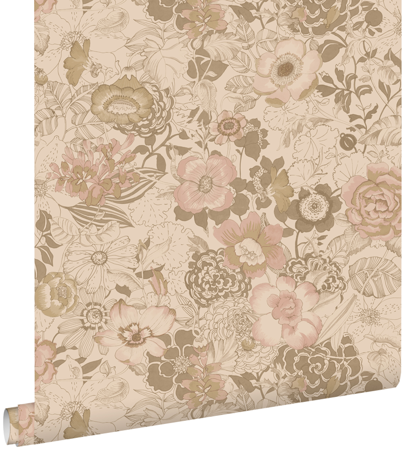 Estahome papel de parede flores vintage 50 x 900 cm 139764