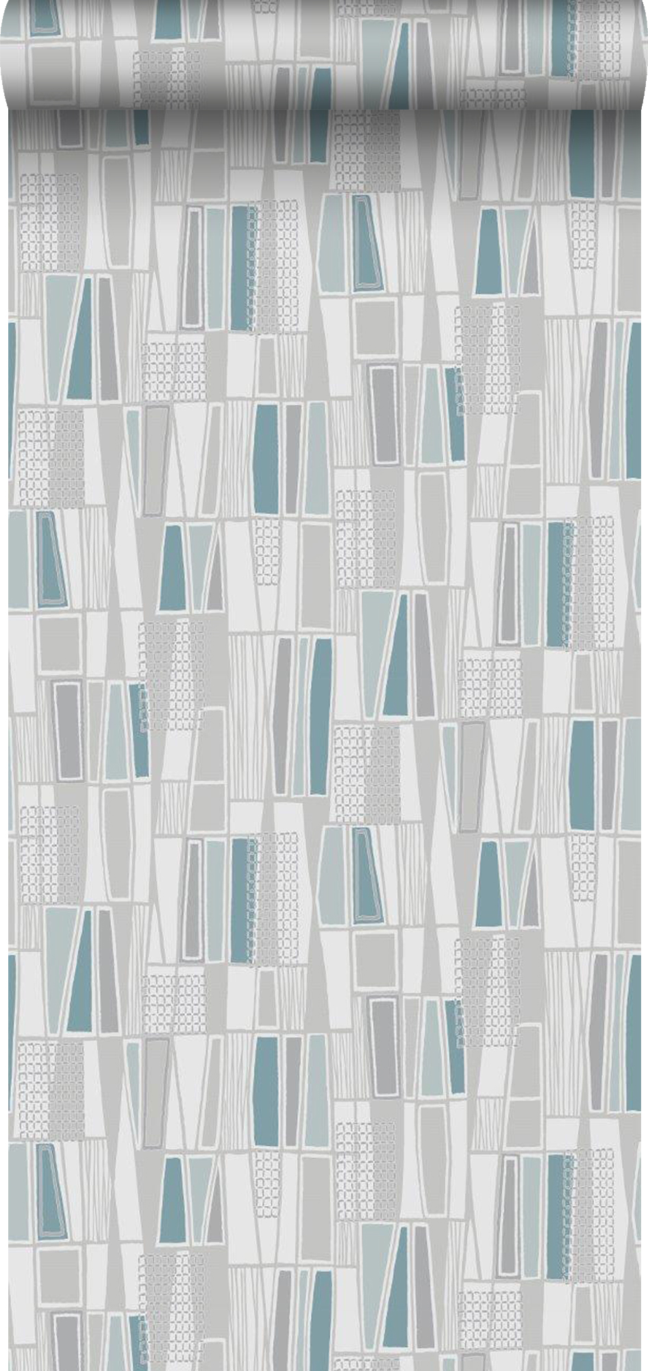 Borastapeter papel de parede motivos geométricos cinzentoeturquesa