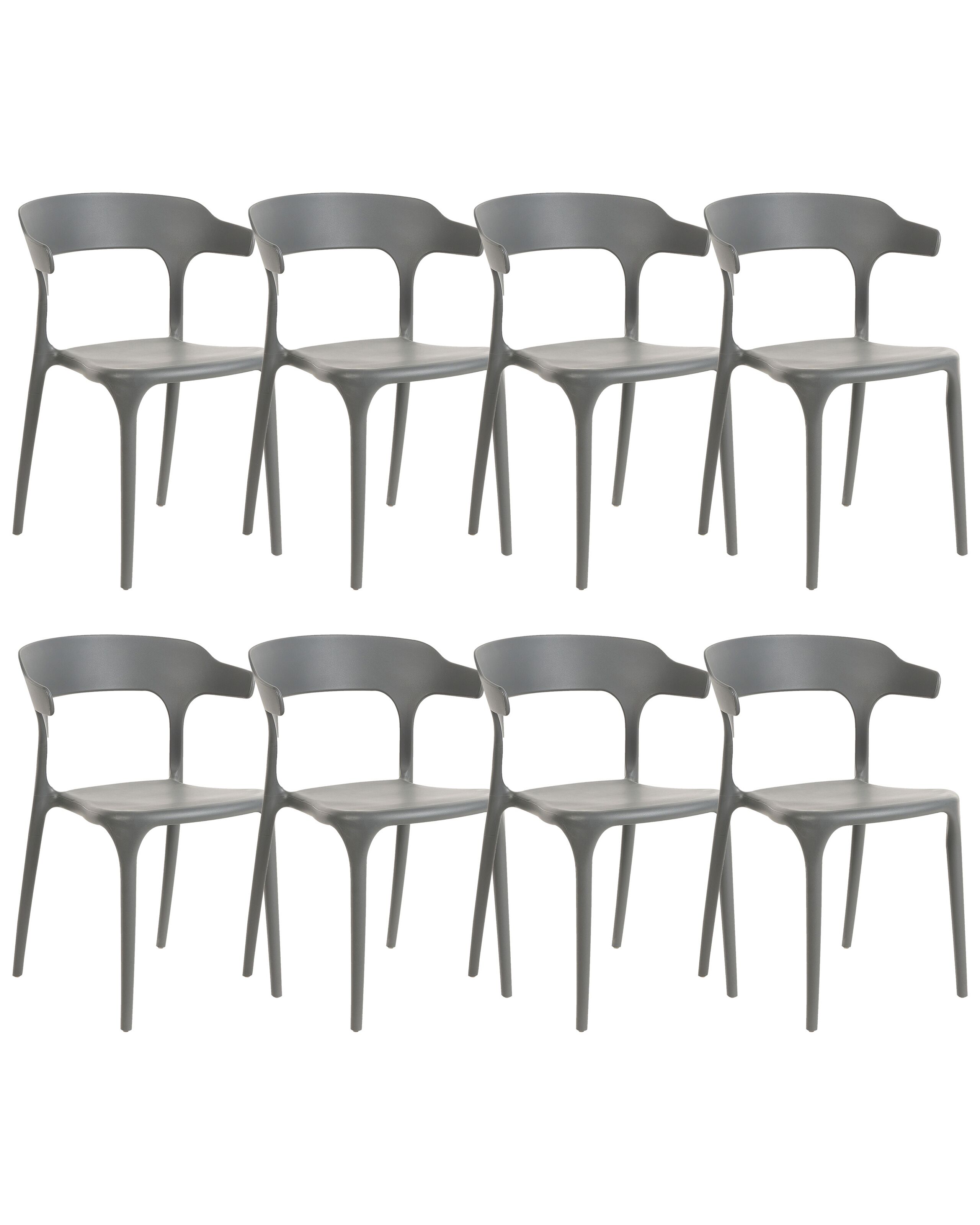 Conjunto de 8 cadeiras de jantar gubbio cinzento