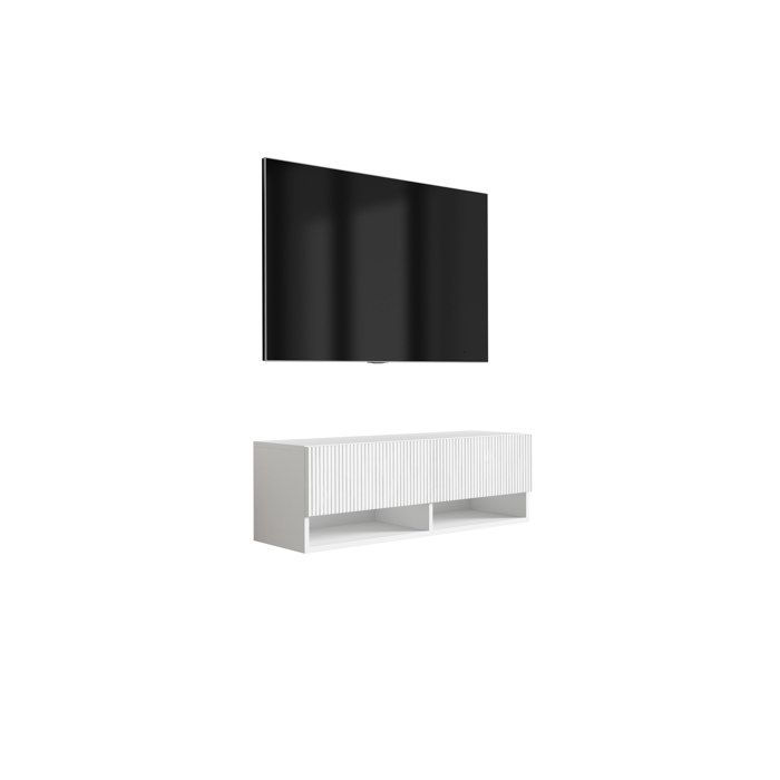 Móvel de tv de parede design - branco mate - 100x32x33,6 cm