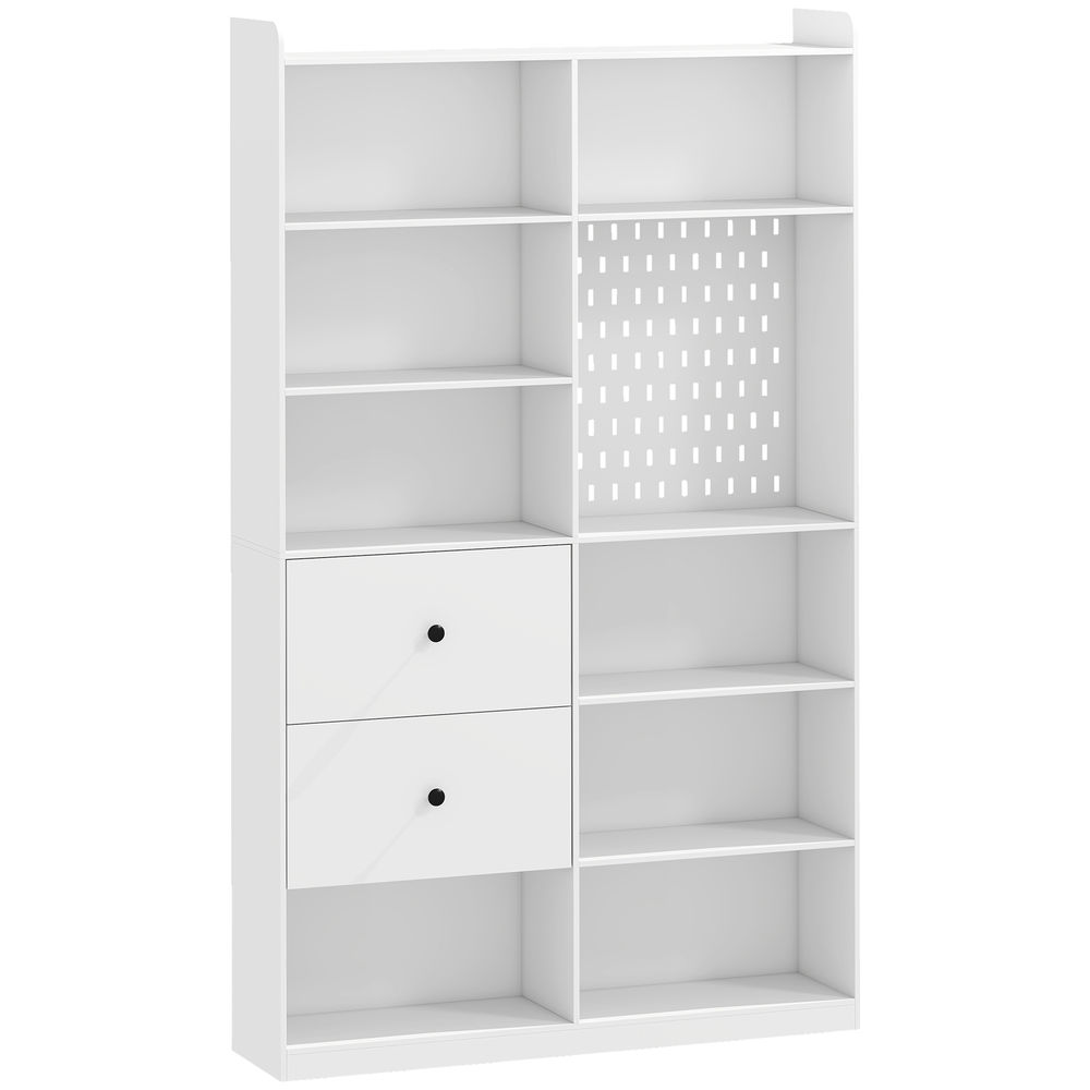 Estante para livro 120x30x200 cm mdf, metal color blanco Homcom