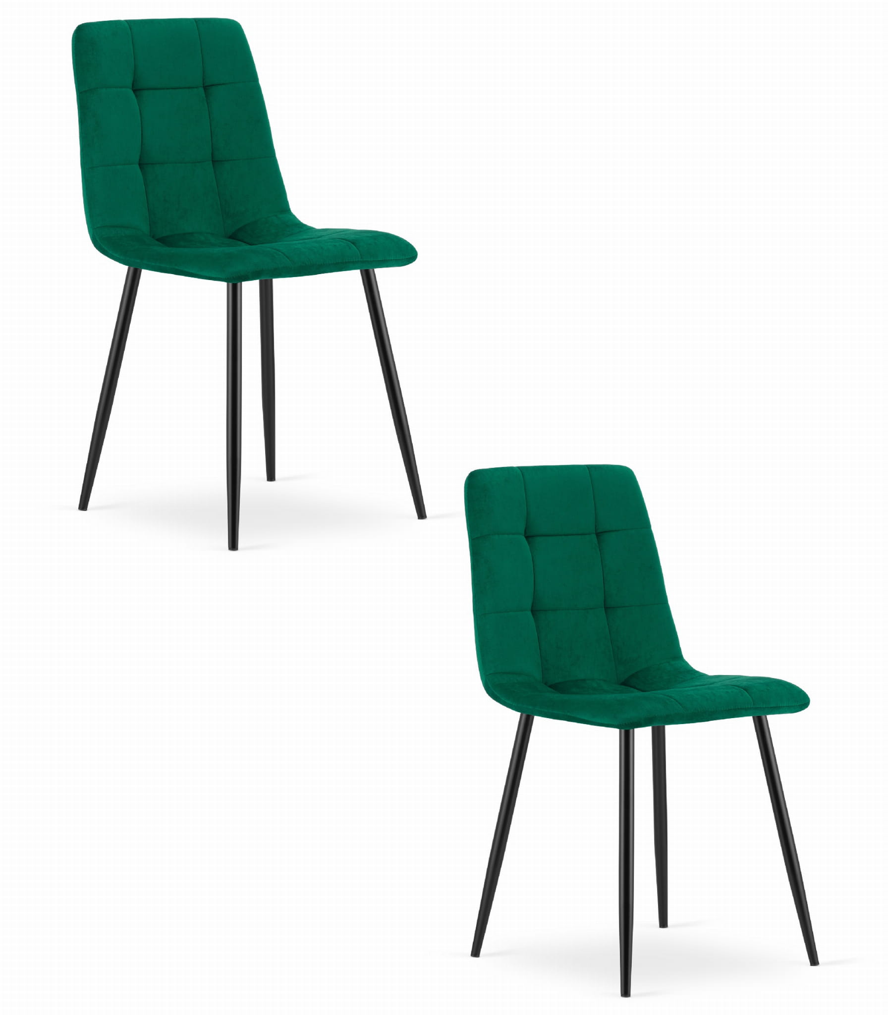 Cadeira valora pyra em veludo verde escuro, design moderno (2 unidades)