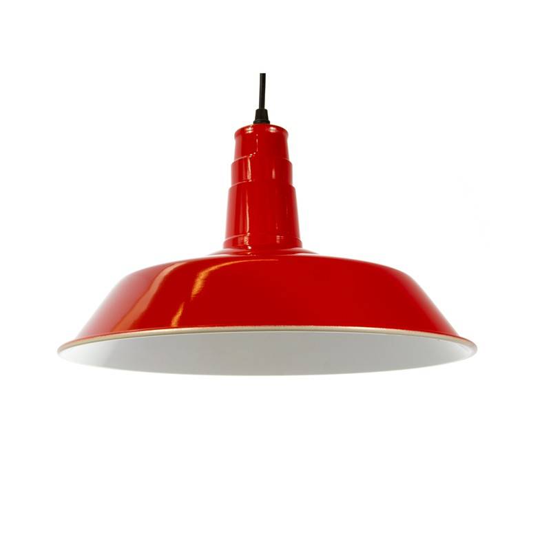 Luminária teto vermelho estilo industrial diâmetro 36cm E27