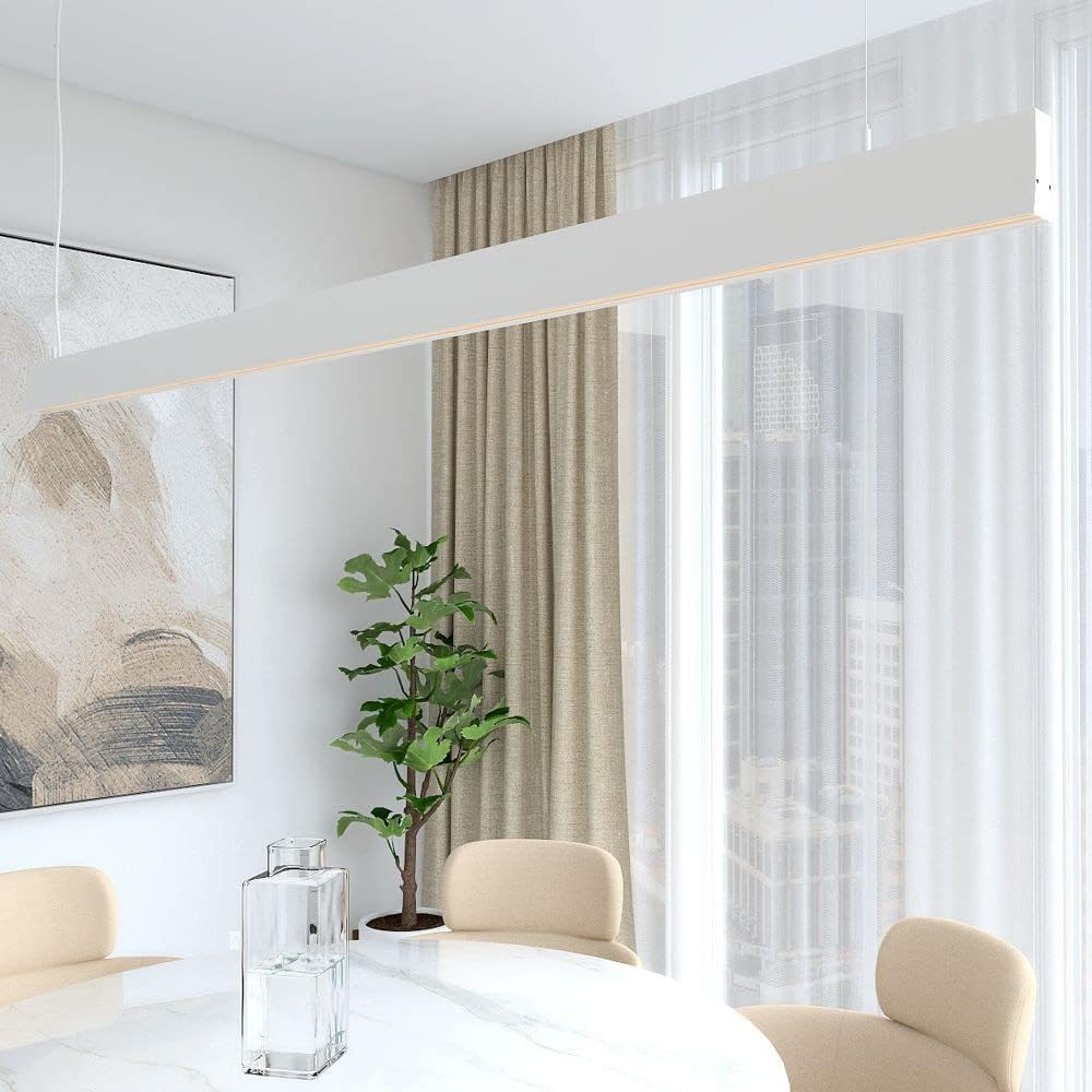 Lâmpada pendente linear branco 0,5m - luz fria 6000k - regulável em altura