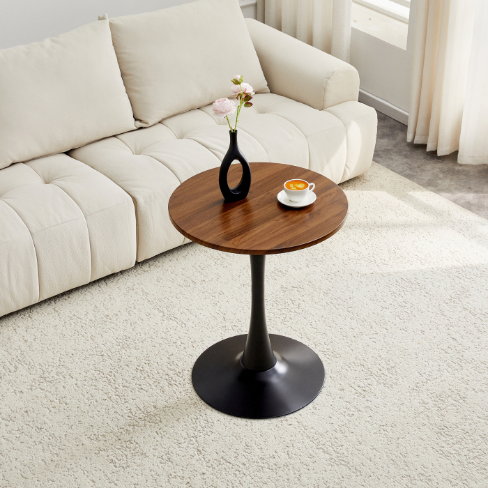 Mesa de centro redonda preto nogal 72x60x60cm