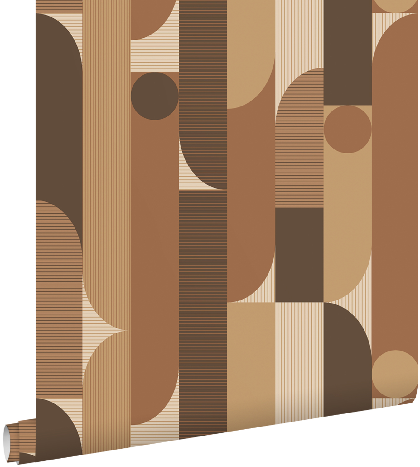 Estahome papel de parede formas geométricas castanho 50 x 900 cm
