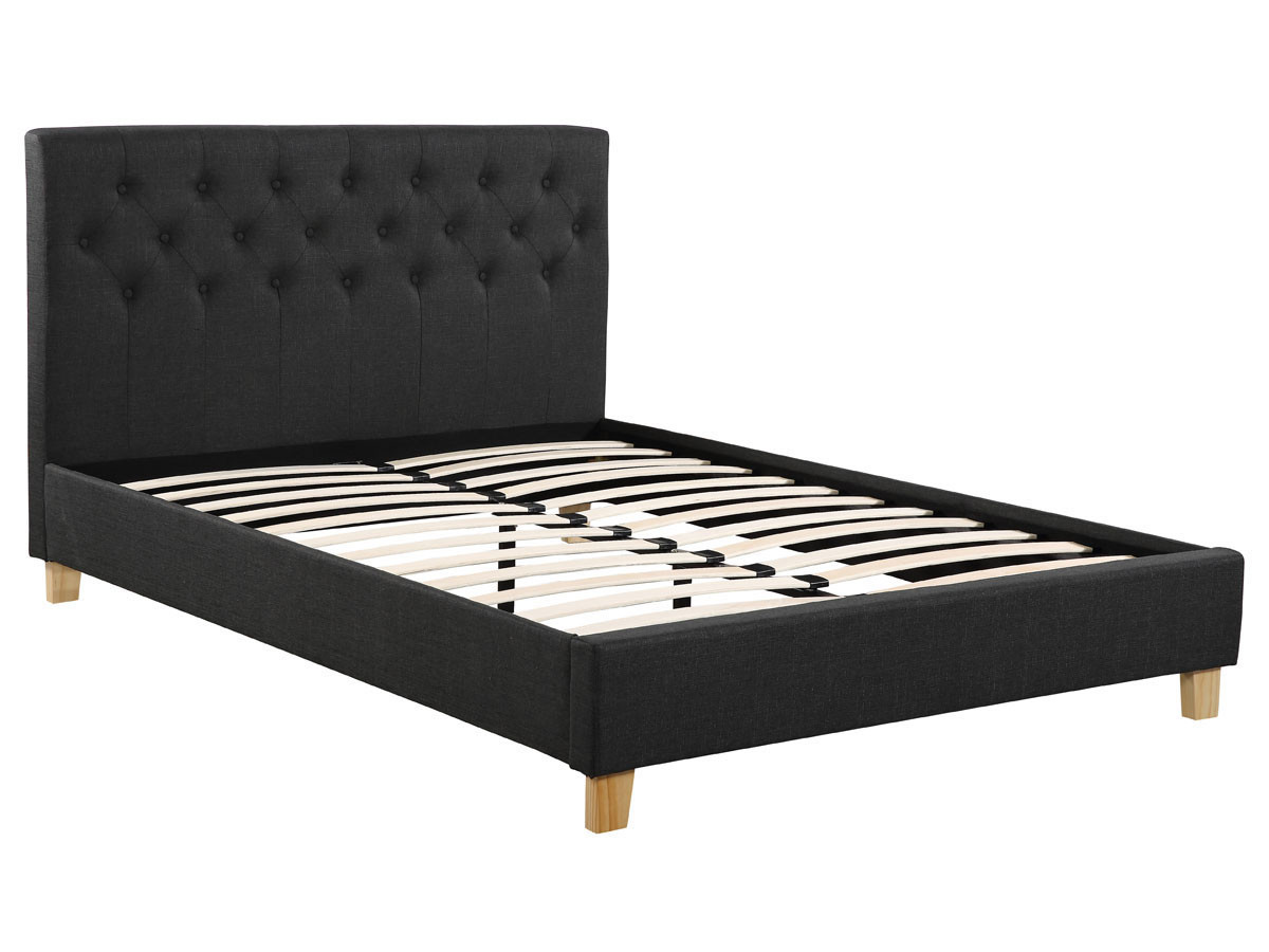 Cama "emmy" - 160 x 200 cm - cinza escuro -