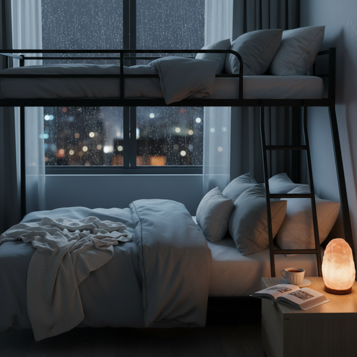 Beliche metálico 140x200cm com duas camas – preto