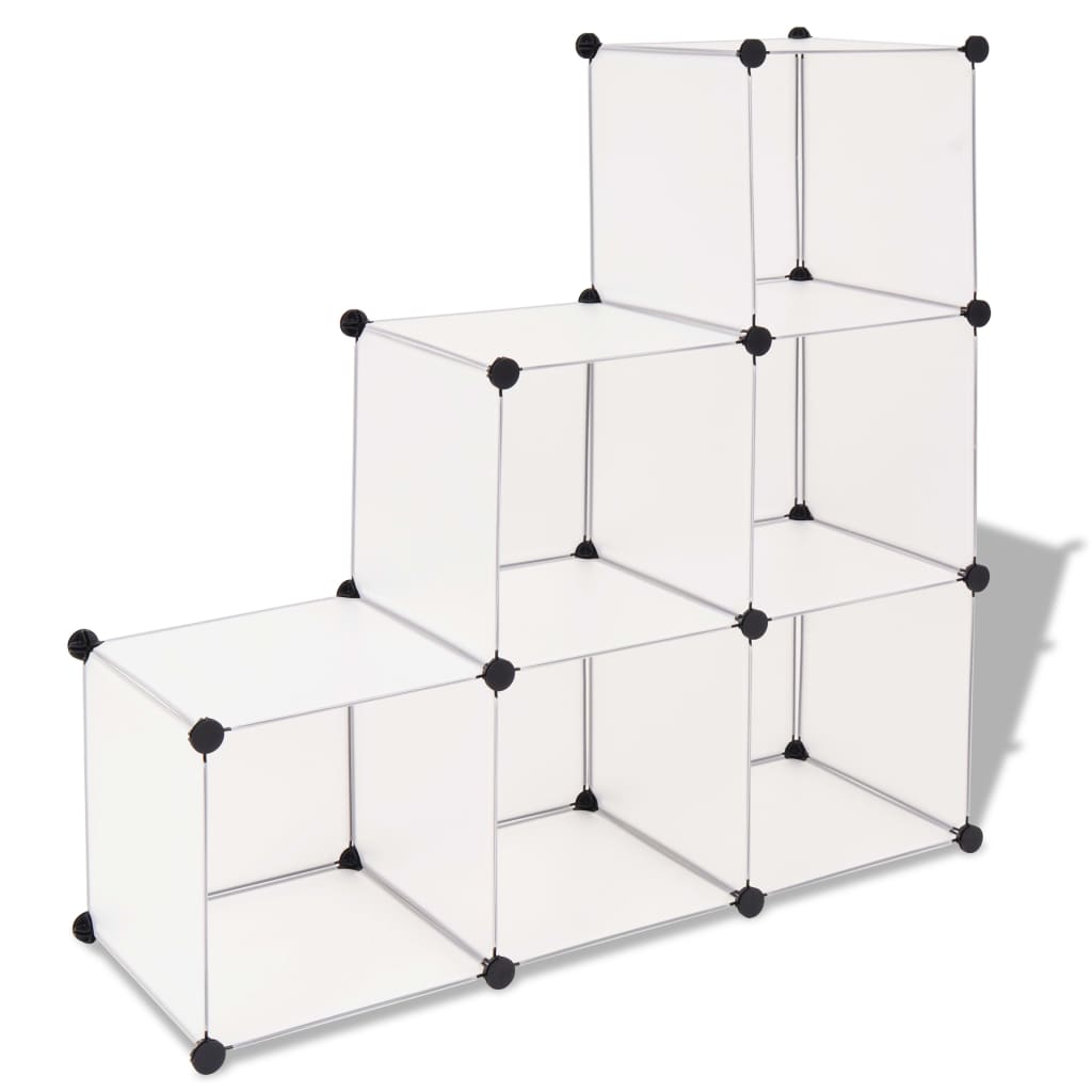 vidaXL estantería de cubos con 6 compartimentos blanco