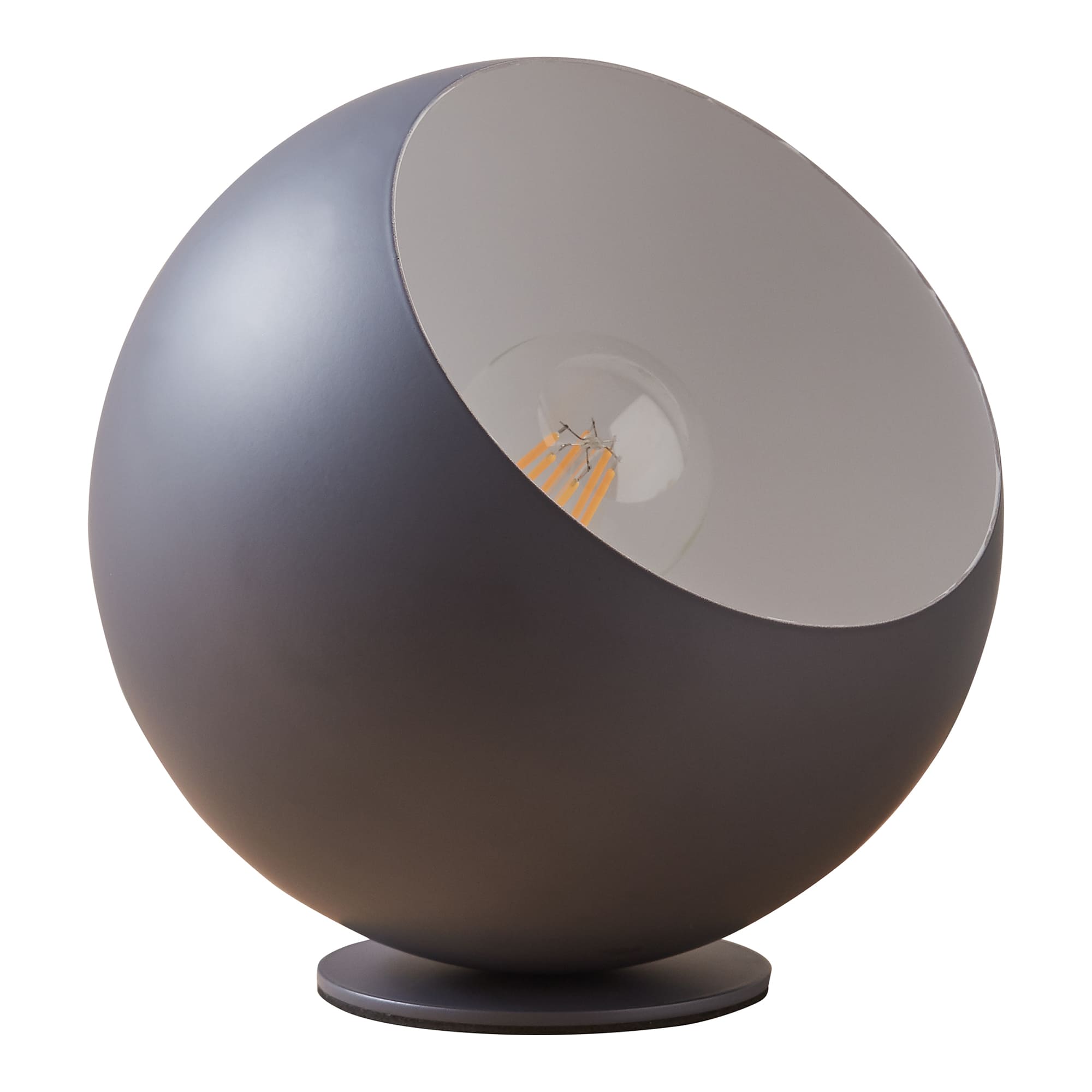 Candeeiro de mesa lukkodso 1xE27 abajur esférico metal ø20x20 cm cinzento