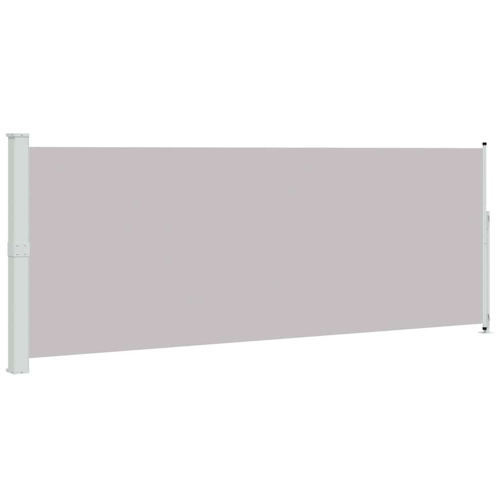 Toldo lateral retrátil para pátio 180x500 cm cinzento
