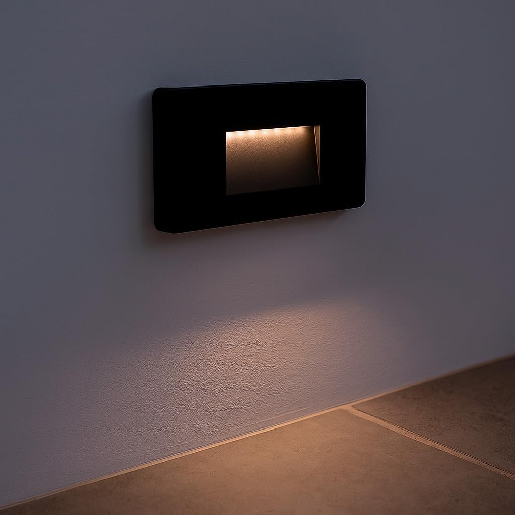 Baliza exterior rectangular, superfície parede, 3w (30w), ip65, luz natural