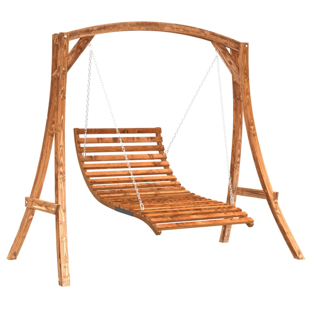 vidaXL tumbona columpio con acabado teca madera maciza abeto