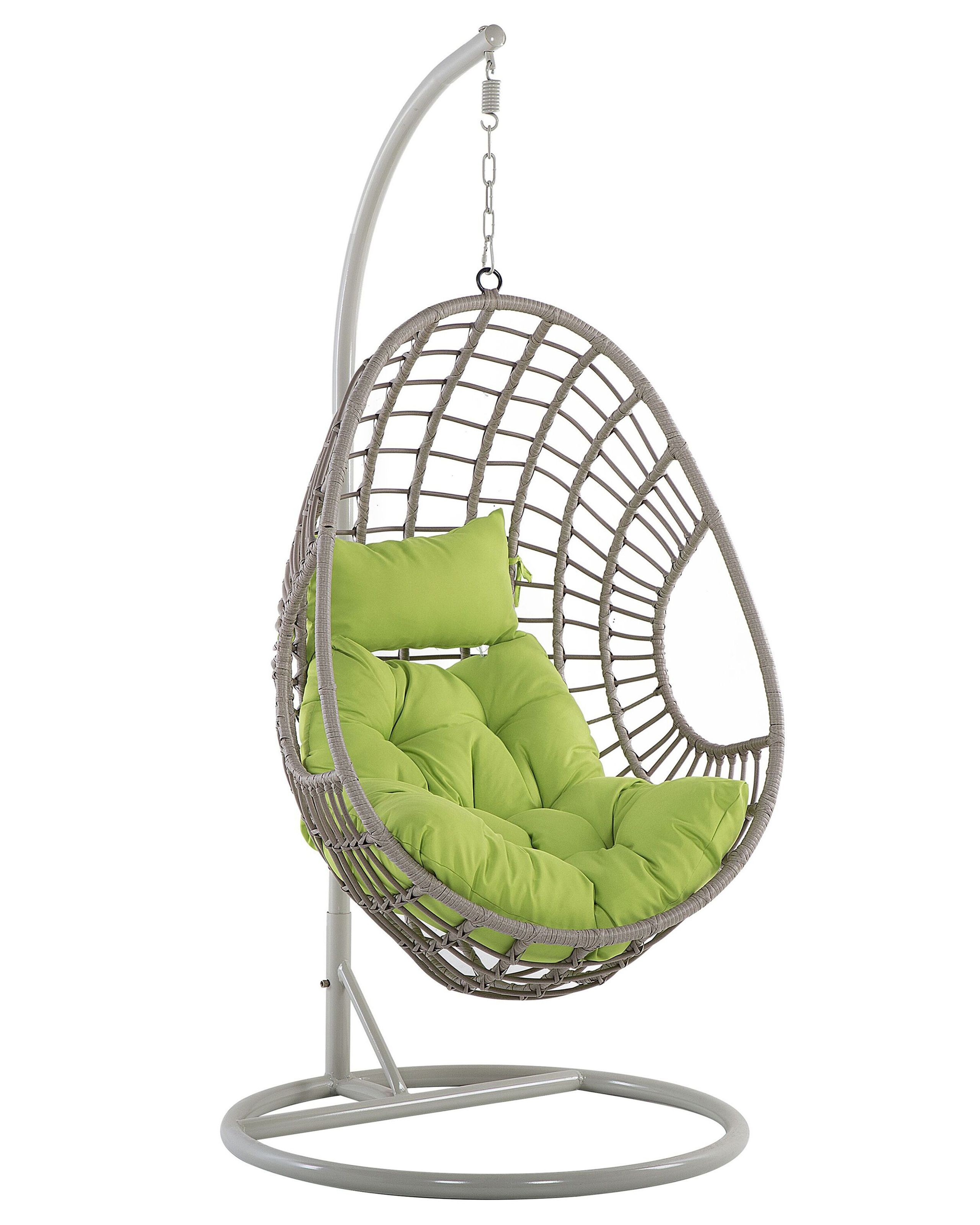 Cadeira suspensa com suporte arpino rattan sintético creme