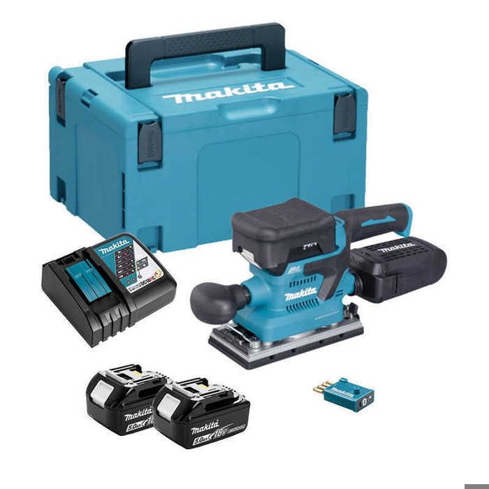 Lixadora vibratória 18v 93x185 mm bluetooth aws - Makita - com 2 baterias 1