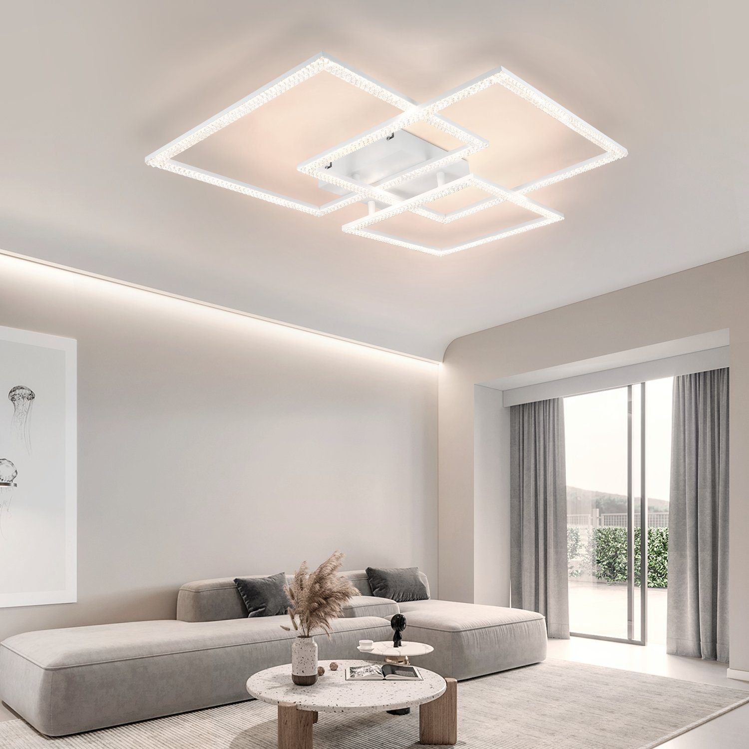 Nettlife lâmpada de teto LED sala de estar Branco 75cm regulável moderna