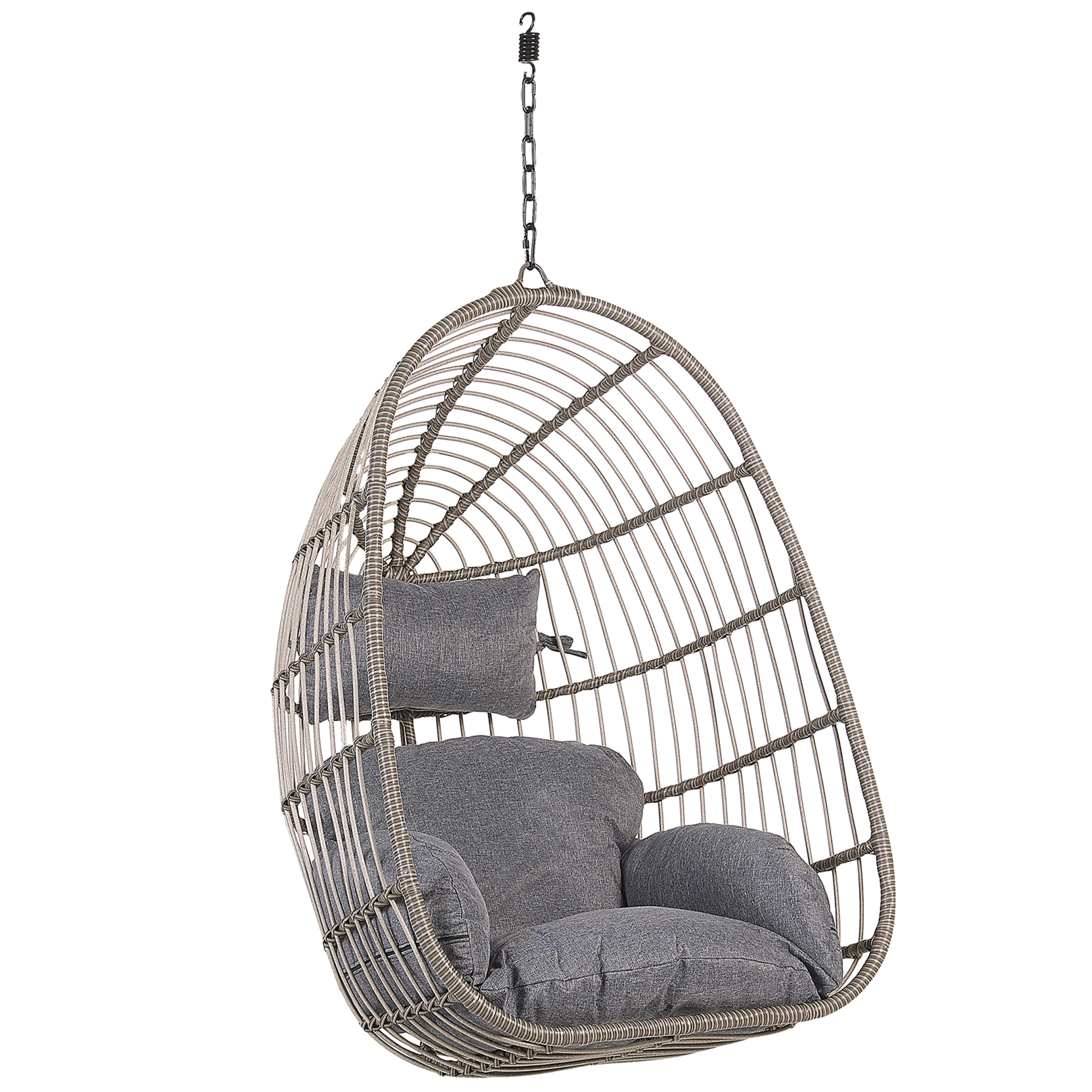 Cadeira suspensa casoli rattan sintético cinzento