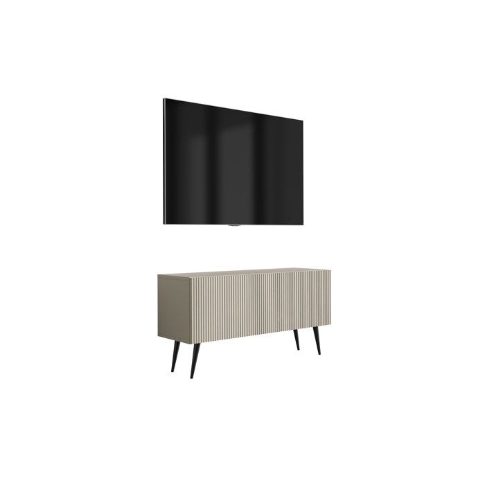 Móvel para tv com pés - frente com ranhuras - caxemira - 100x32x52 cm