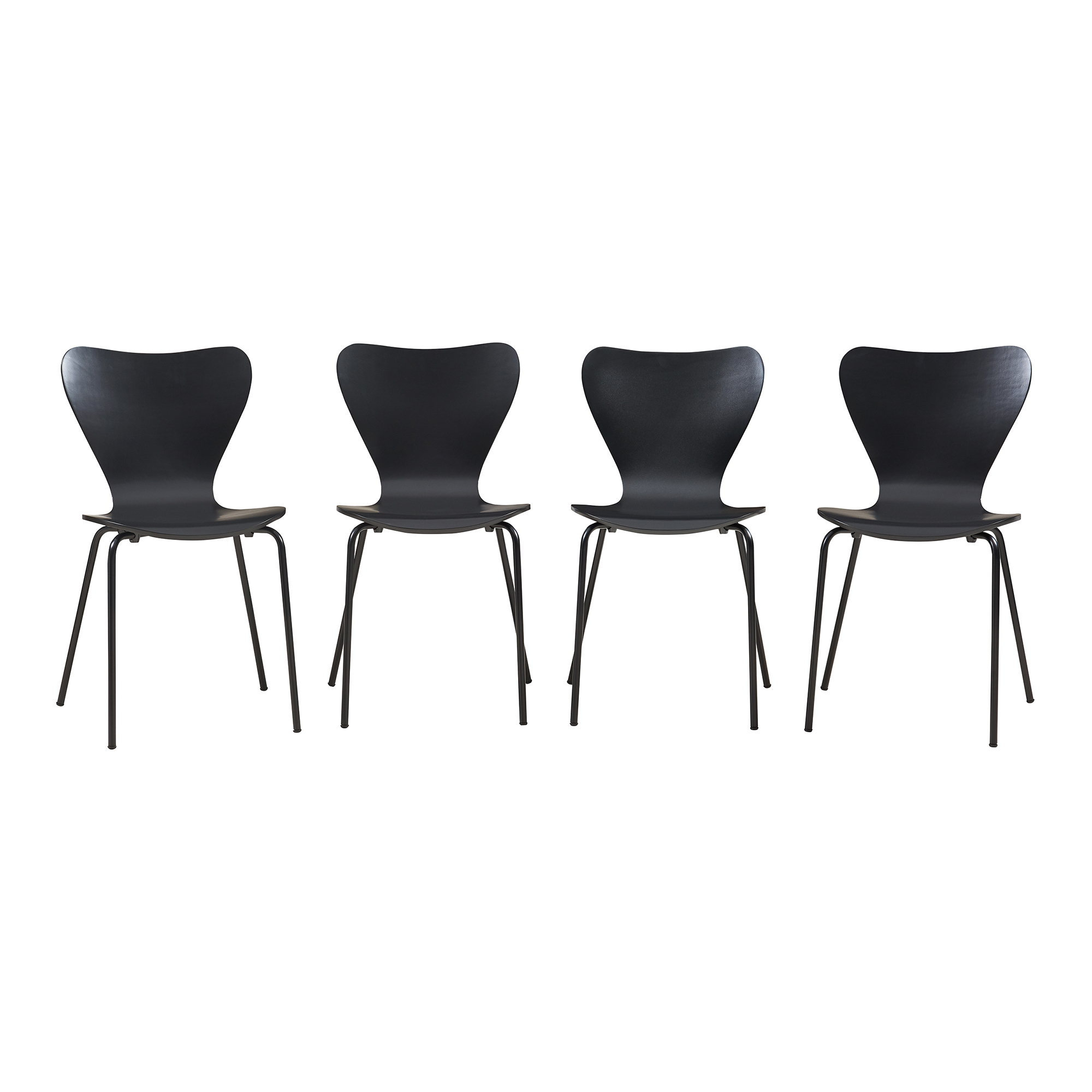 Conjunto de 4 cadeiras de jantar essunga - preto [en.casa]