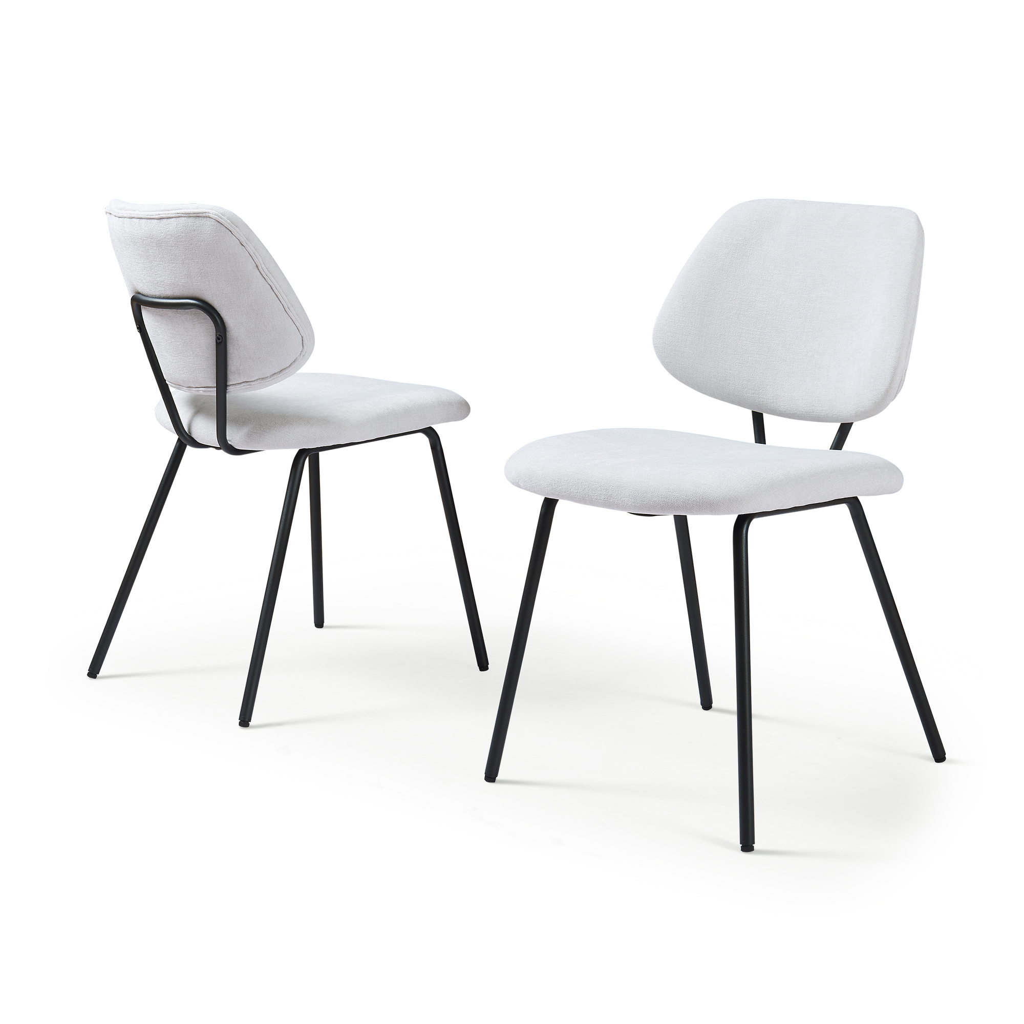 Conjunto de 2 cadeiras de jantar köma tecido 78x49x55 cm cinzento claro