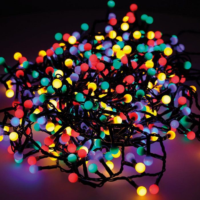 Guirlanda luminescente exterior LED brilhante ''cherry compact'' 16m 500 le