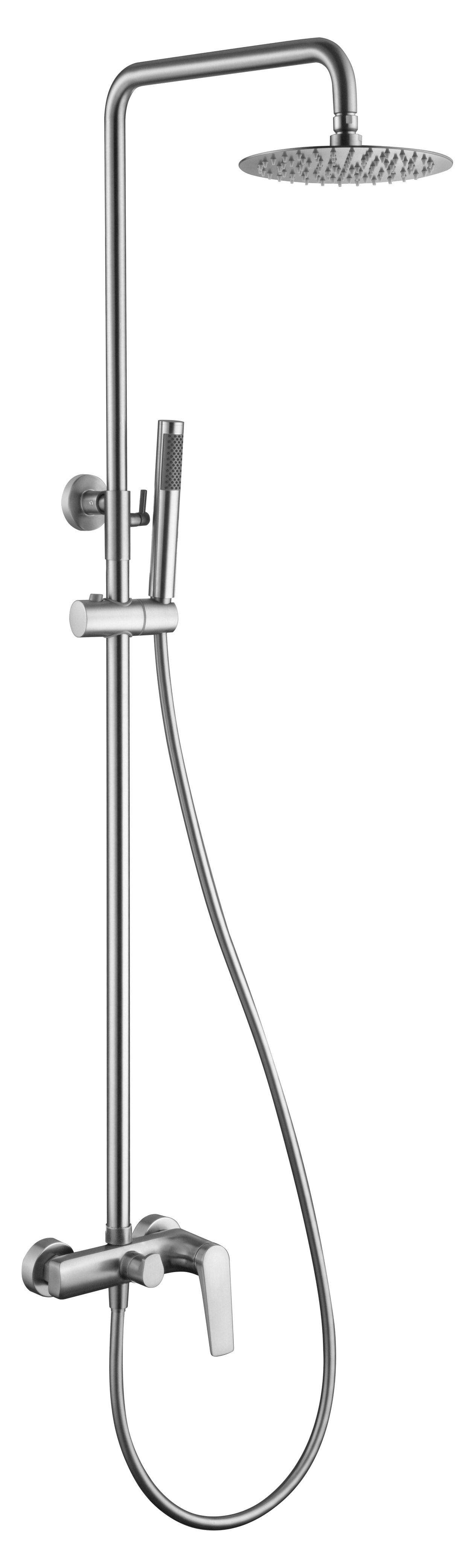Conjunto de chuveiro monocomando cromado em aço inox anticalcário