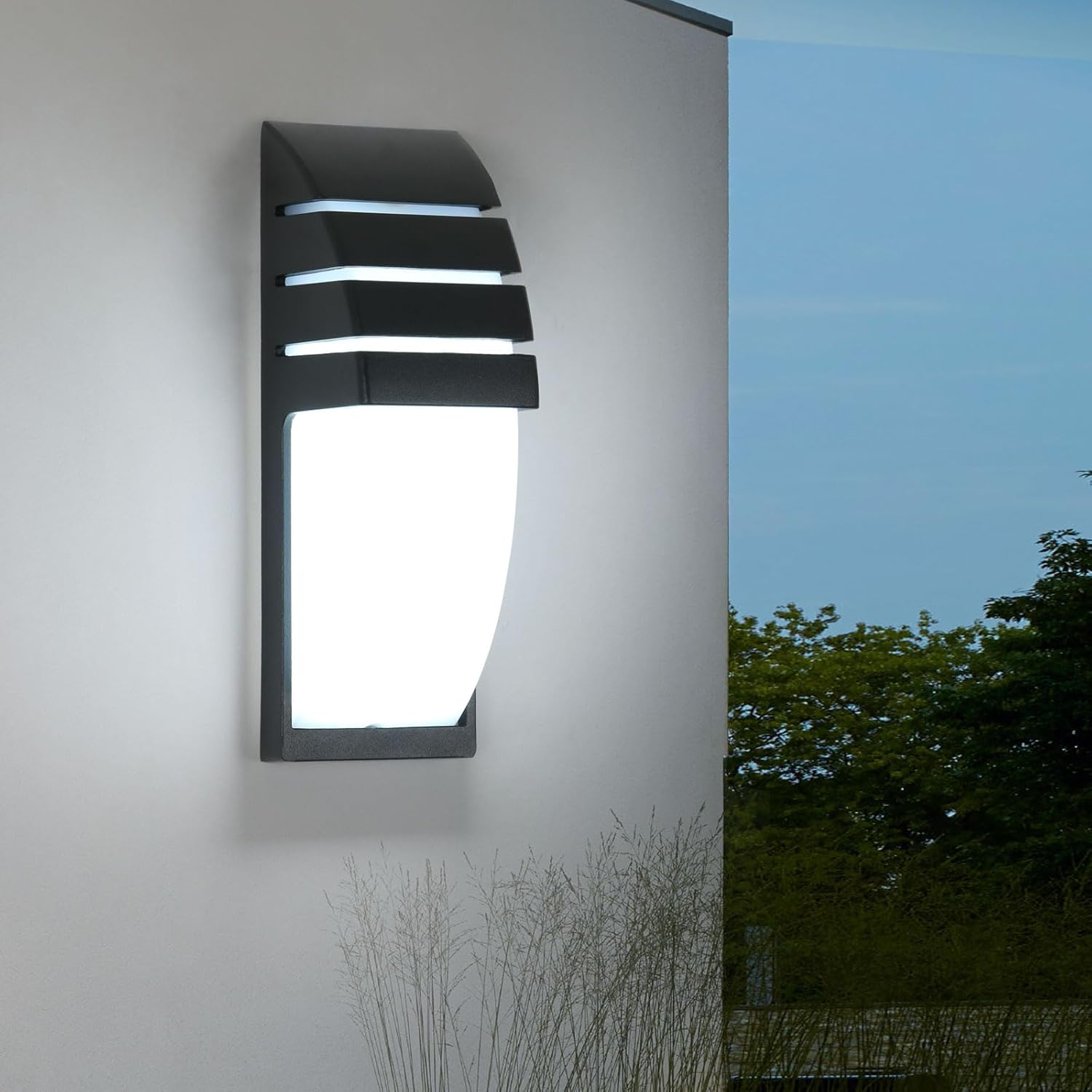Luminária de parede interior e exterior impermeável 6 w 6500 k preto