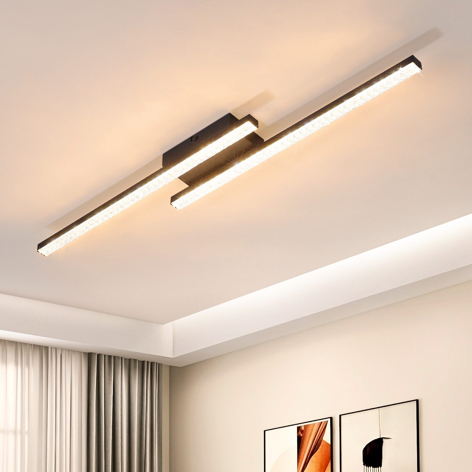 Nettlife preto LED luz de teto 12w moderna lâmpada metal cristal luz