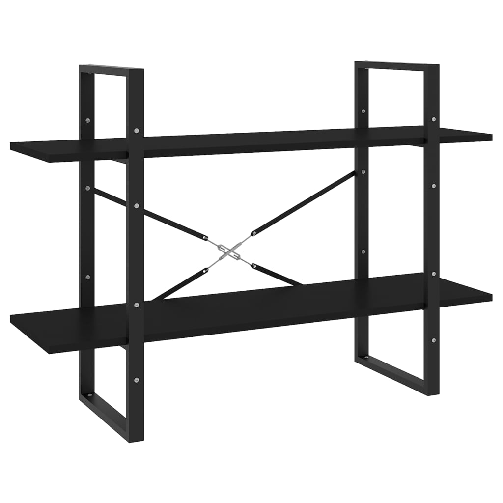 vidaXL estantería de 2 niveles madera contrachapada negro 100x30x70 cm