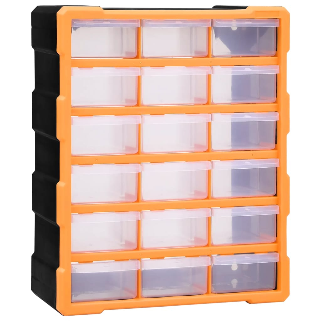 Organizador multi-gavetas vidaxl com 18 gavetas intermediárias 38x16x47 cm