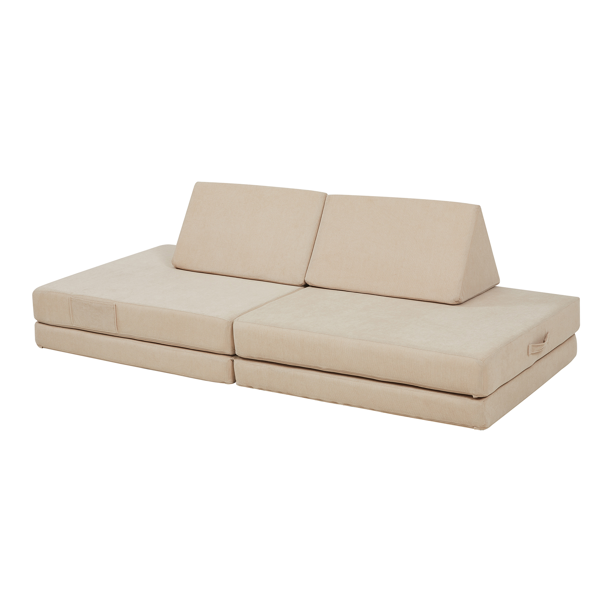 Sofá de brincar norhulta de 5 peças 150x66x46 cm cordão bege [en.casa]