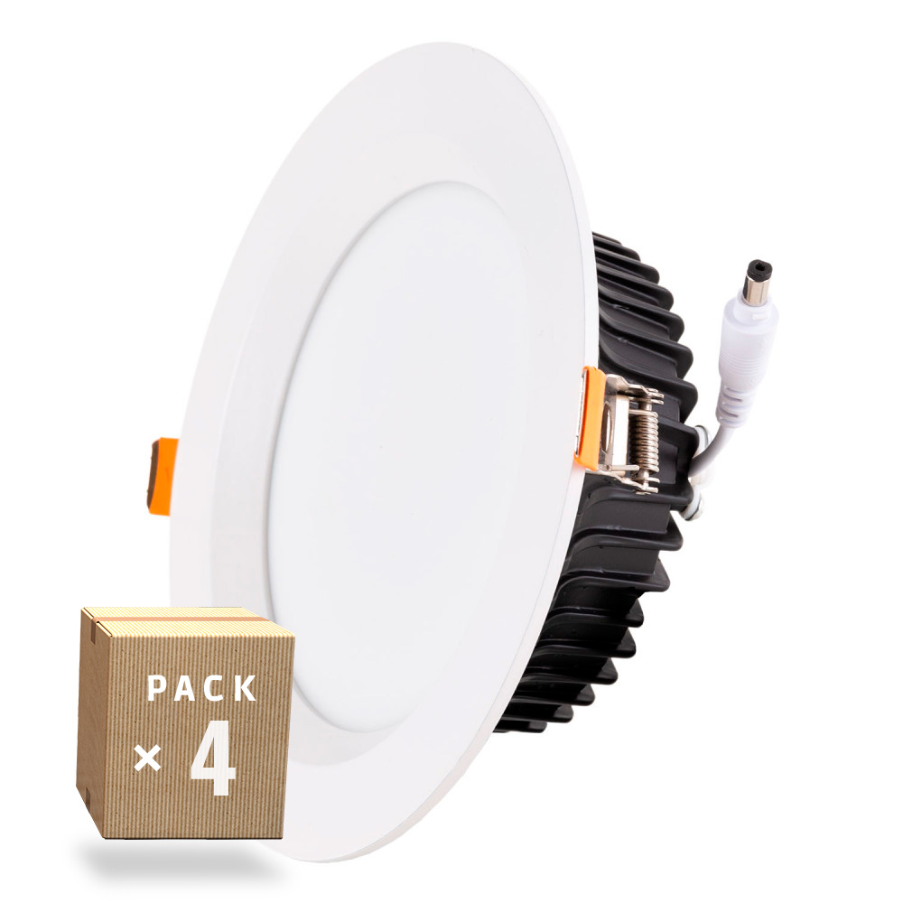 Pacote de 4 downlights LED 24w 2.160lm 6000ºk ip65 banheiros/cozinhas