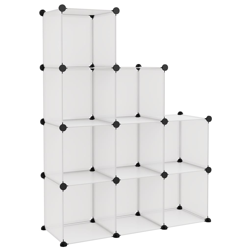 vidaXL estantería de cubos con 9 compartimentos pp transparente