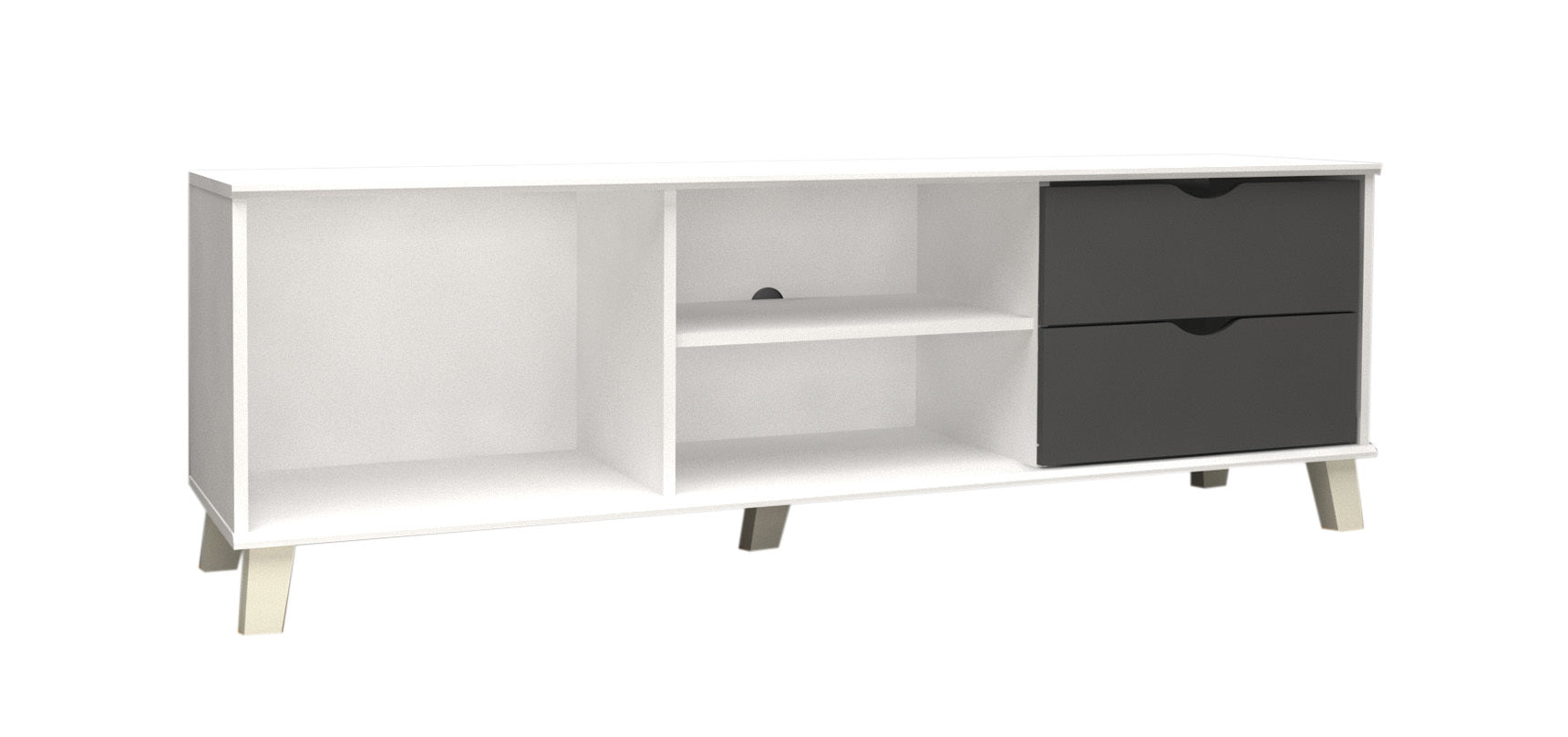 Móvel de tv baixo dn 2 gavetas, branco 120x50cm