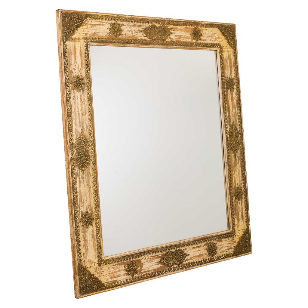 Espelho de madeira marrom 109x3x125