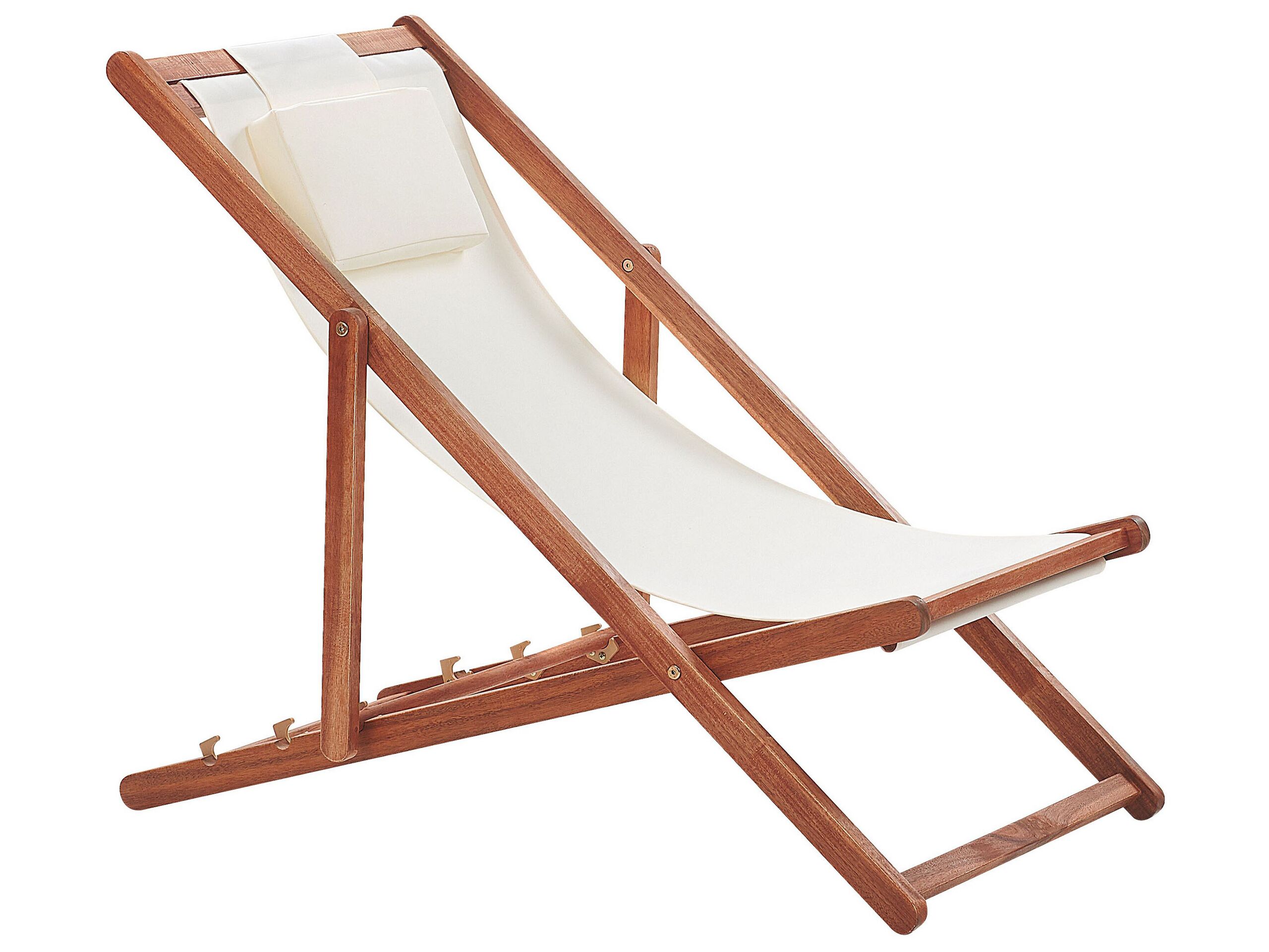 Cadeira de praia dobrável avellino madeira de acácia branco creme