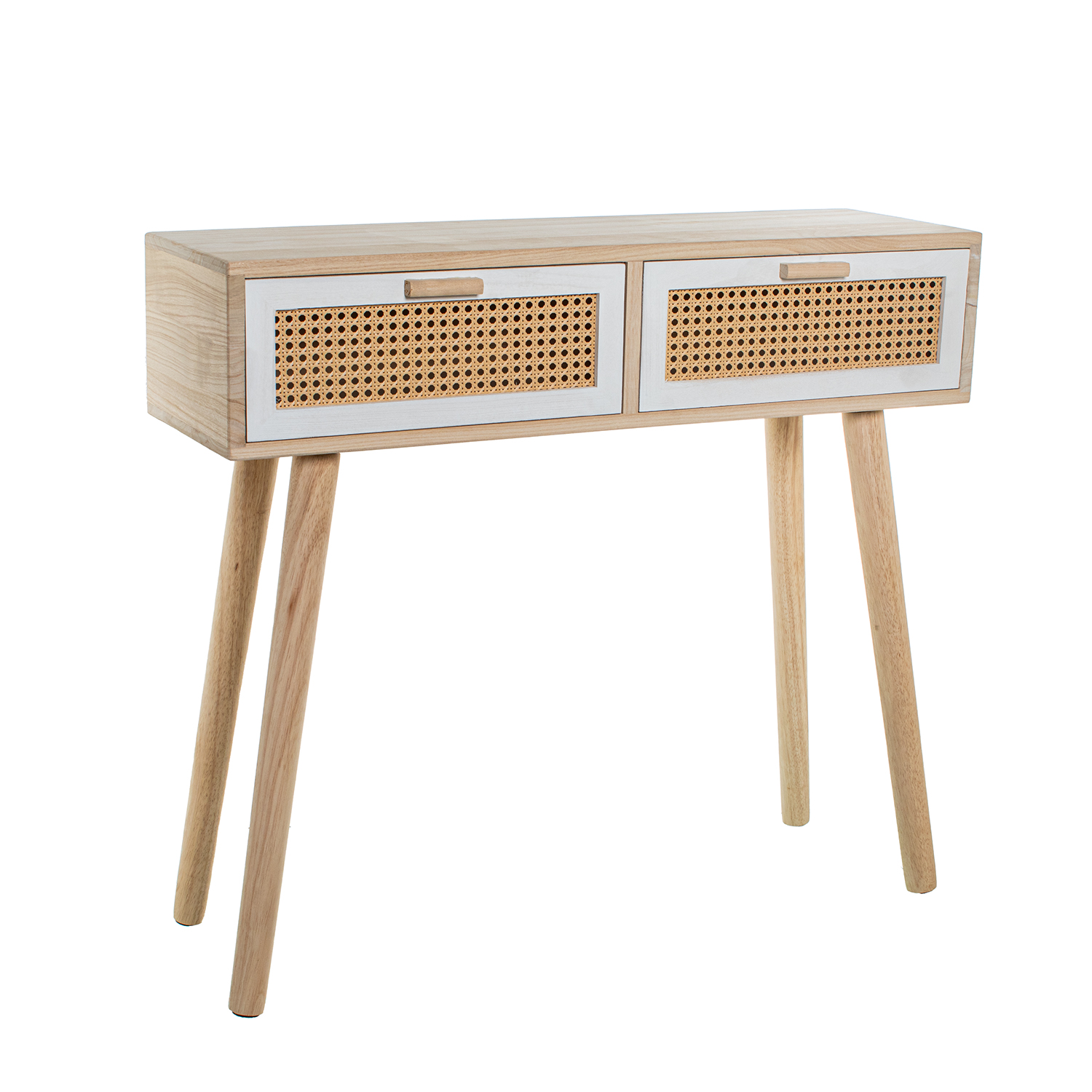 Mesa de entrada de madeira com 2 gavetas