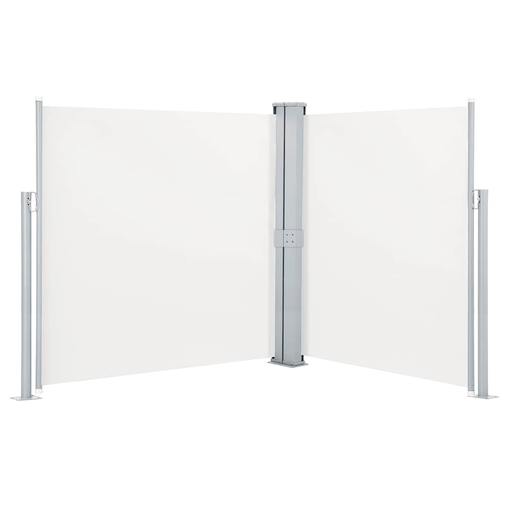 Toldo lateral retrátil duplo para pátio 170x600 cm creme