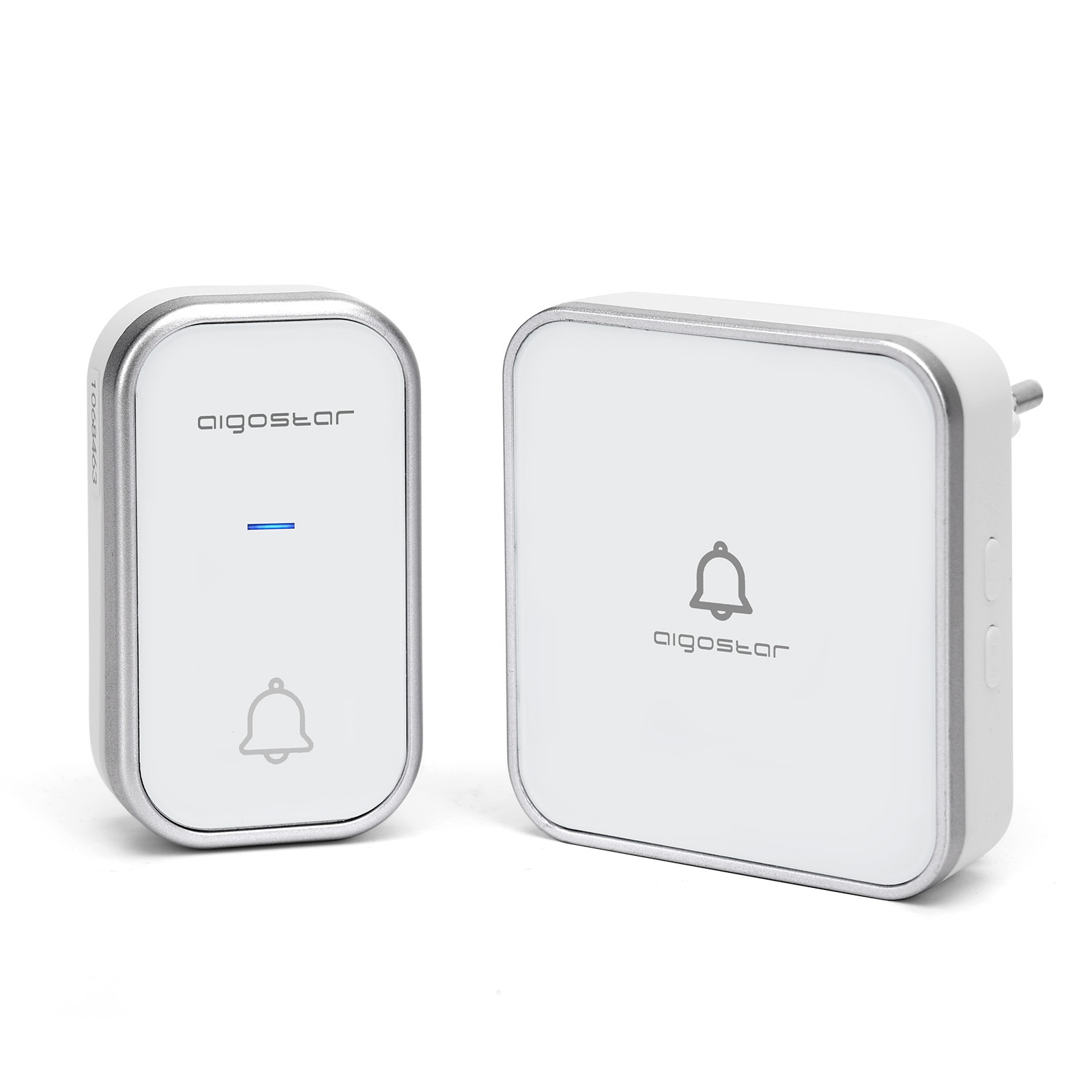 Aigostar campainha sem fio autoalimentada,36 melodias,3 volumes,branco