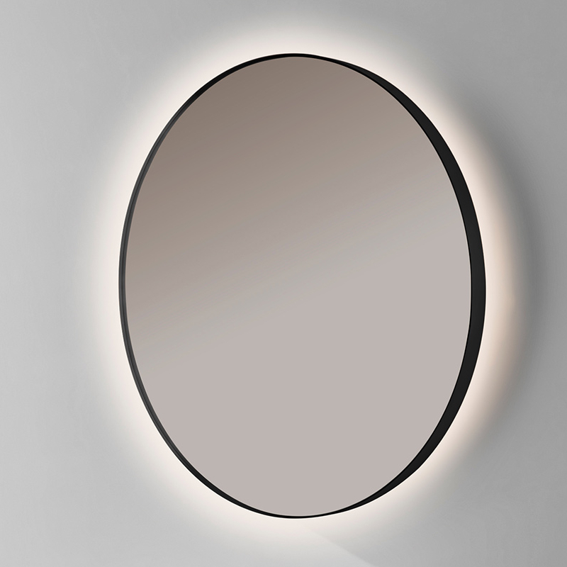Espelho LED retroiluminado redondo b-960 com moldura preta – ø 80 cm