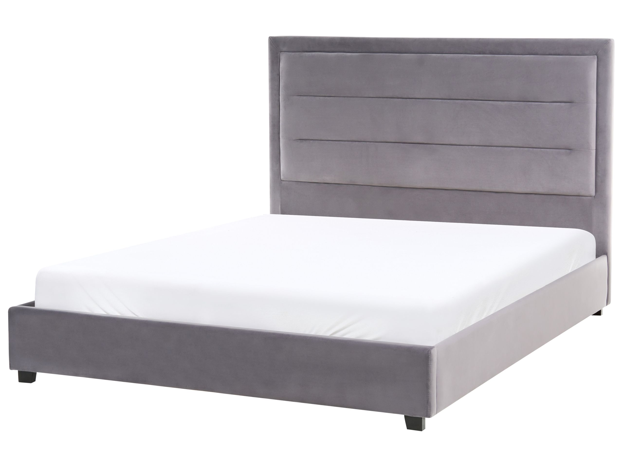 Cama veludo rouen 140 x 200 cm cinzento escuro