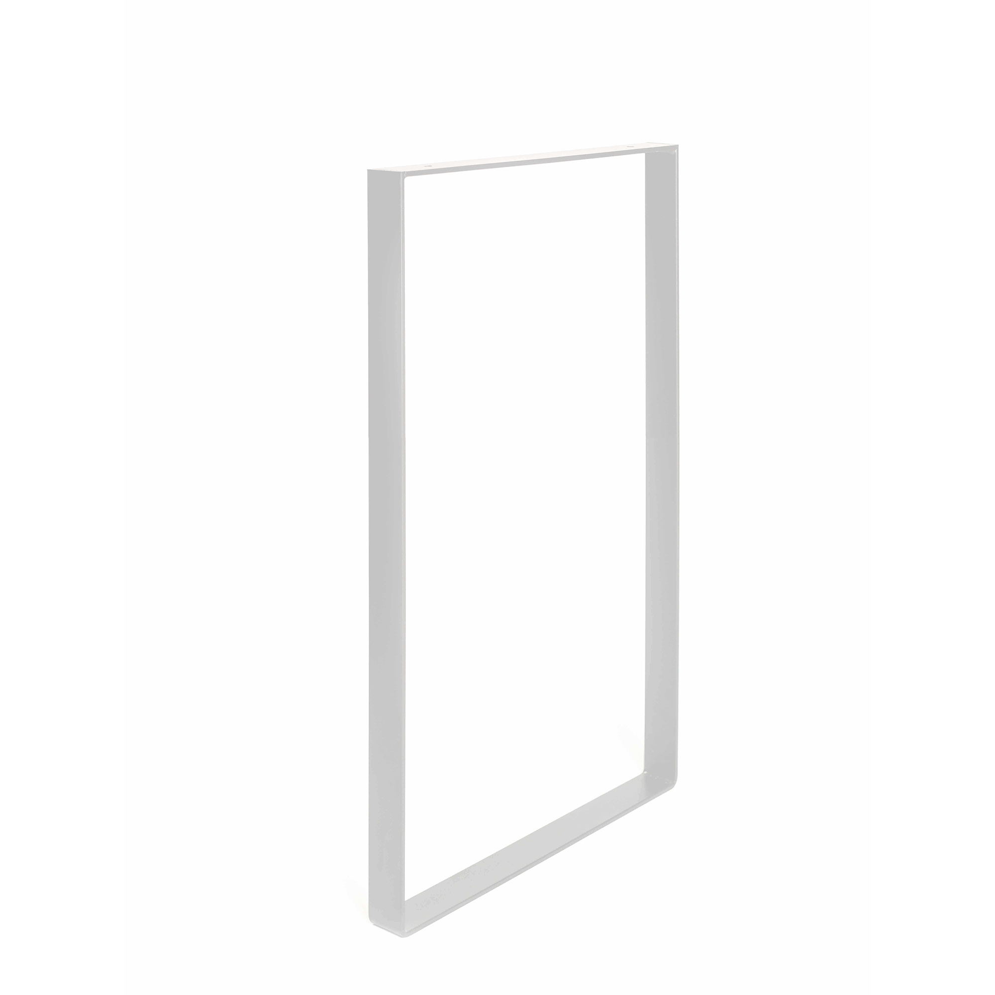 Rei | pé de mesa de jantar retangular de 71 cm | aço branco poroso | 385 x
