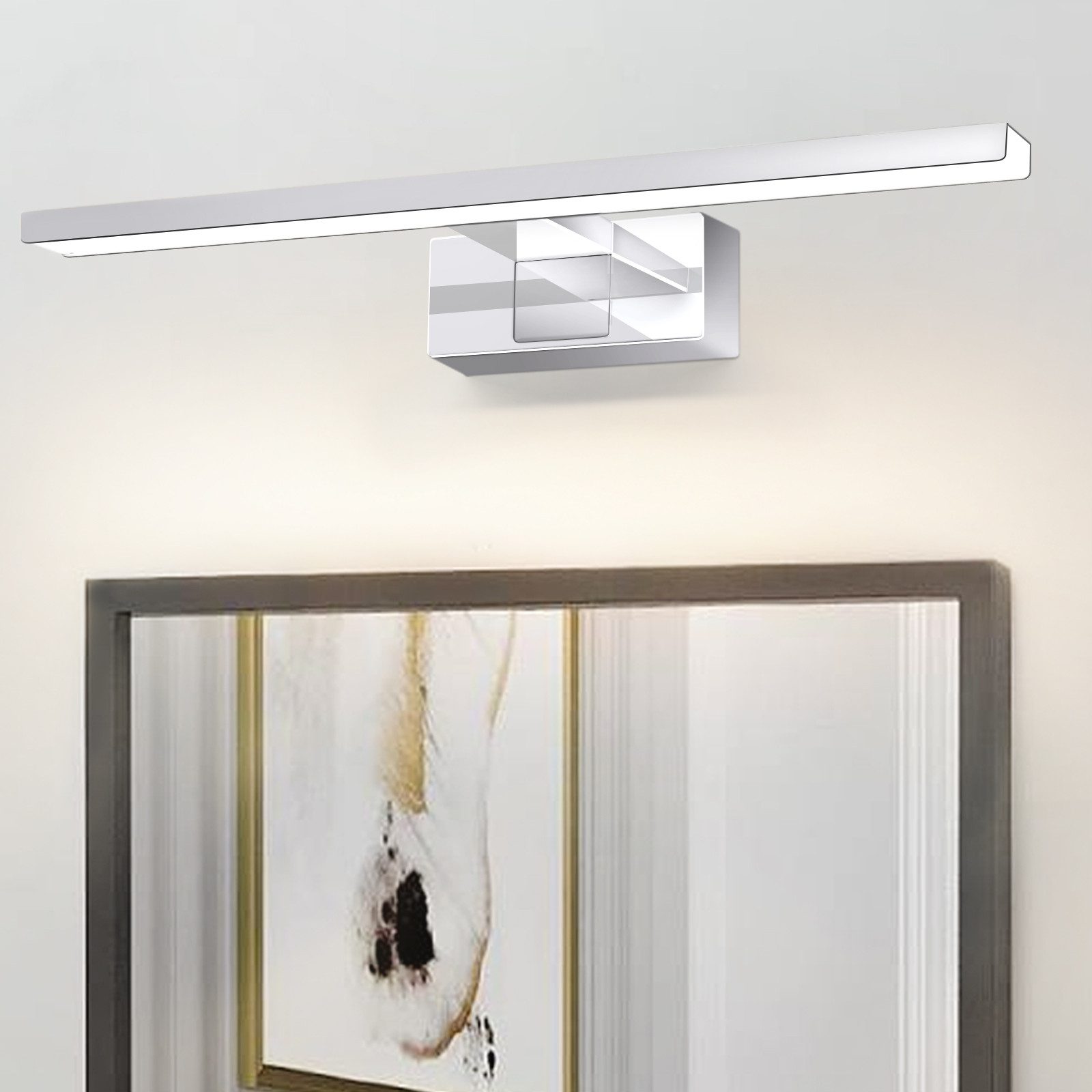 Nettlife luminária de parede com espelh LED prata 30x12.8